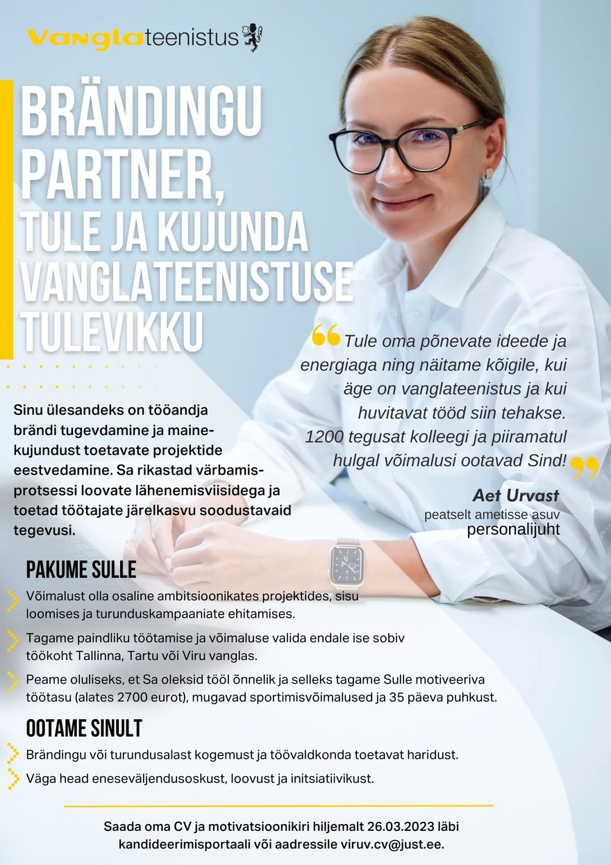 Viru vangla Vanglateenistuse brändingu partner