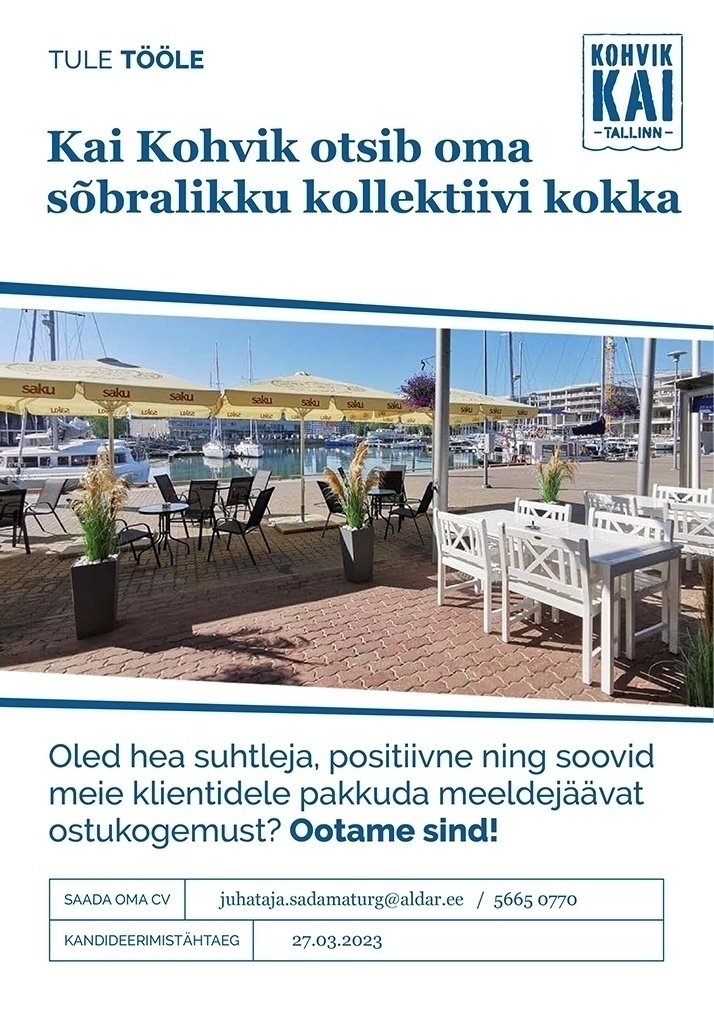 Aldar Eesti OÜ Kokk Kai Kohvikusse