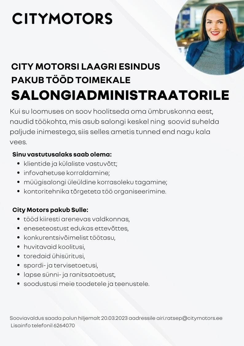 City Motors AS SALONGIADMINISTRAATOR (Laagri esindus)
