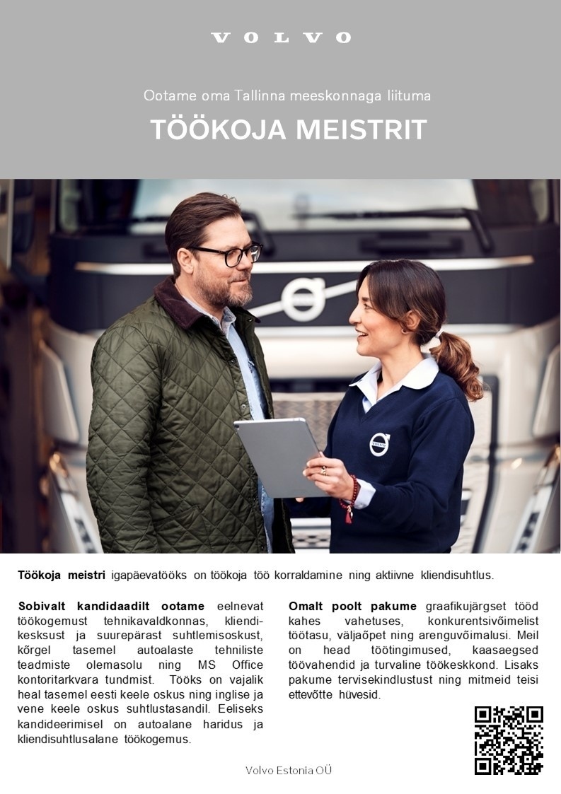 Volvo Estonia OÜ Töökoja meister