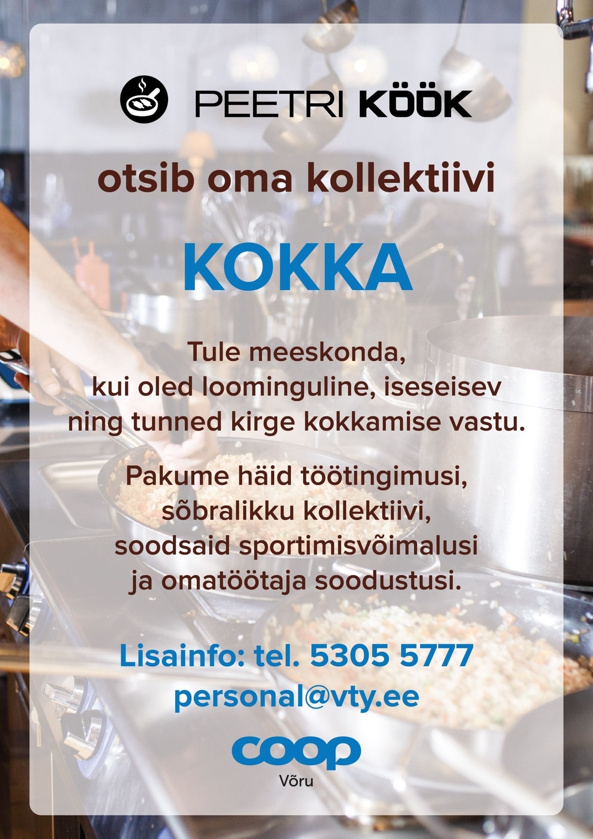CVKeskus.ee klient Kokk /abikokk (Peetri Köök)