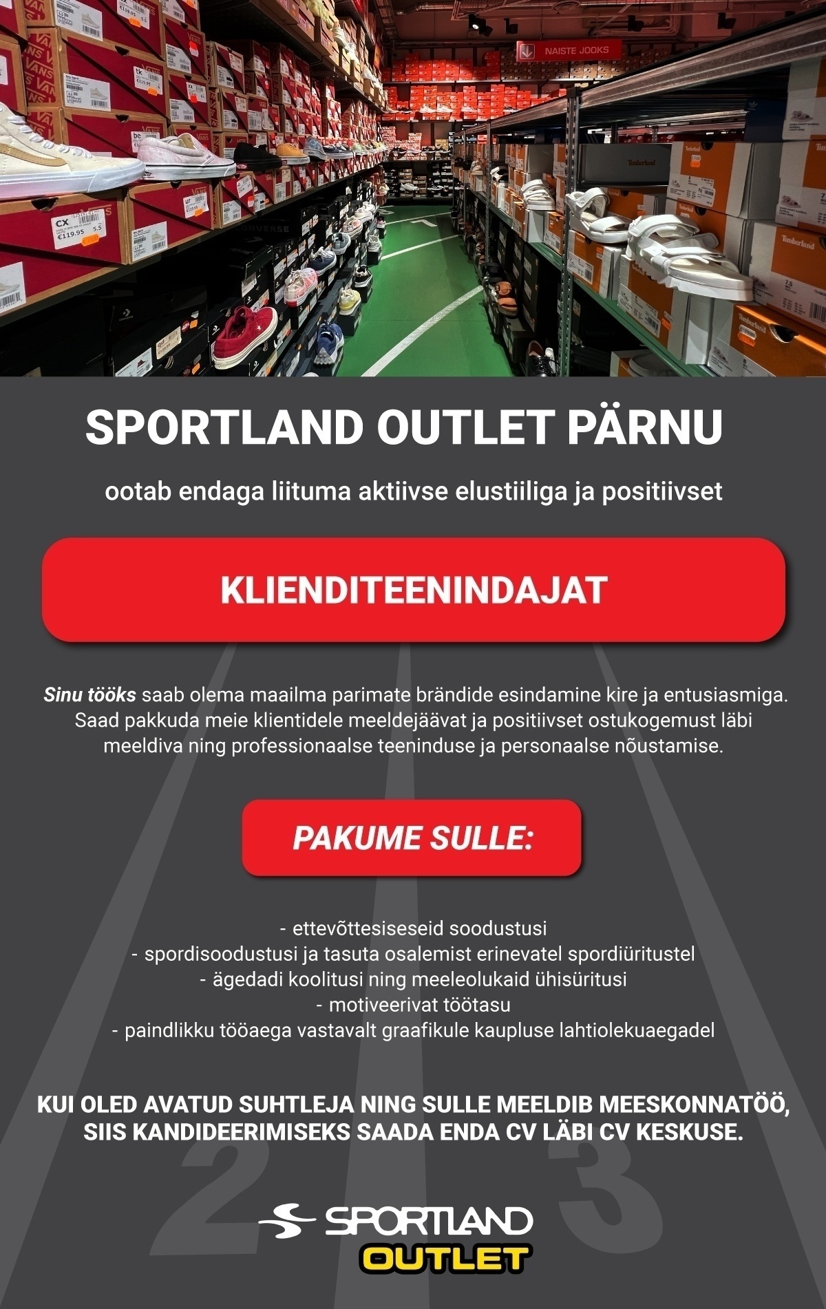 Sportland Eesti AS Sportland Outlet klienditeenindaja