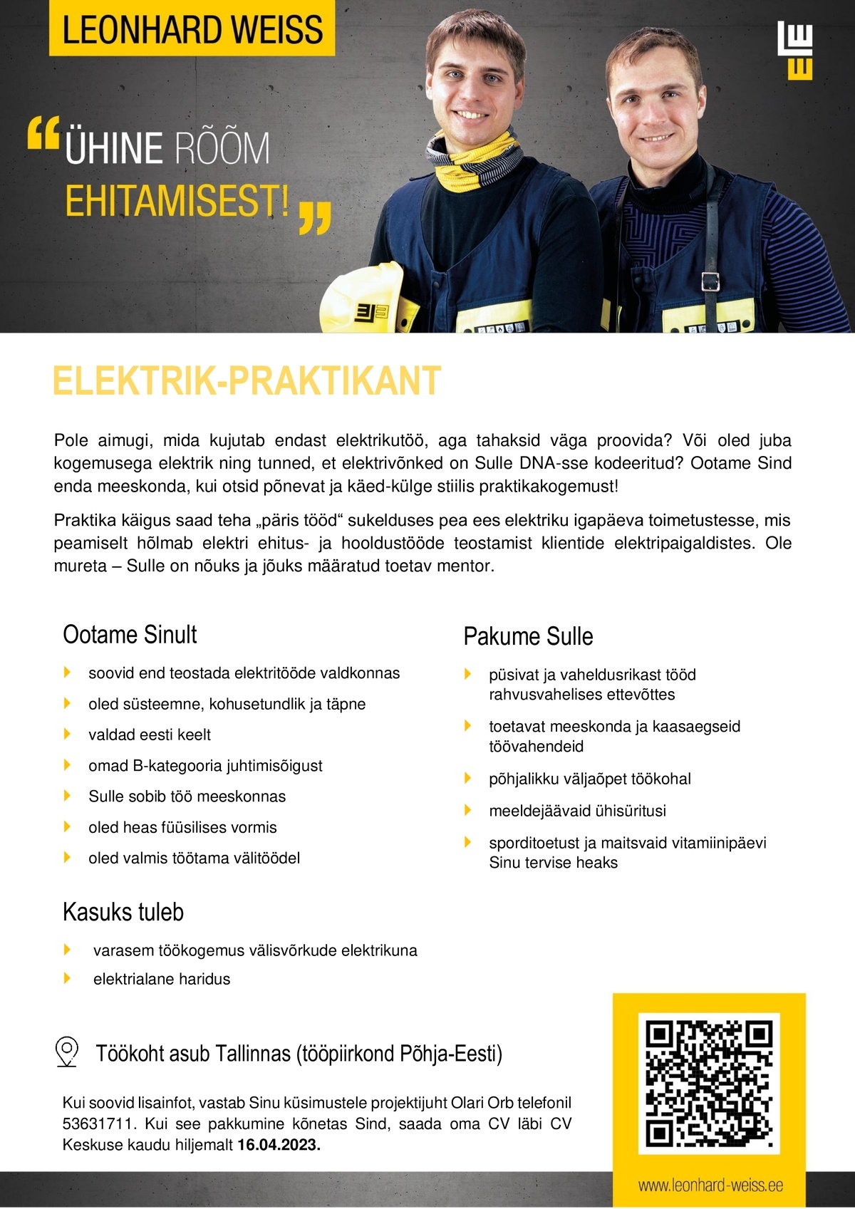 CVKeskus.ee klient Elektrik-praktikant