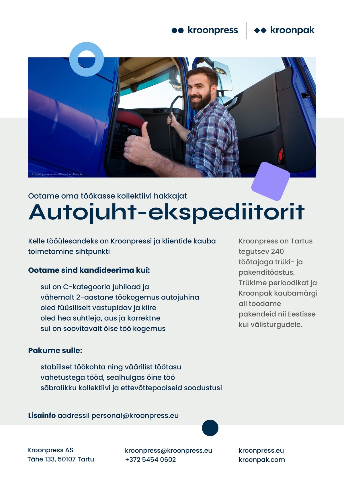 CVKeskus.ee klient Autojuht-ekspediitor
