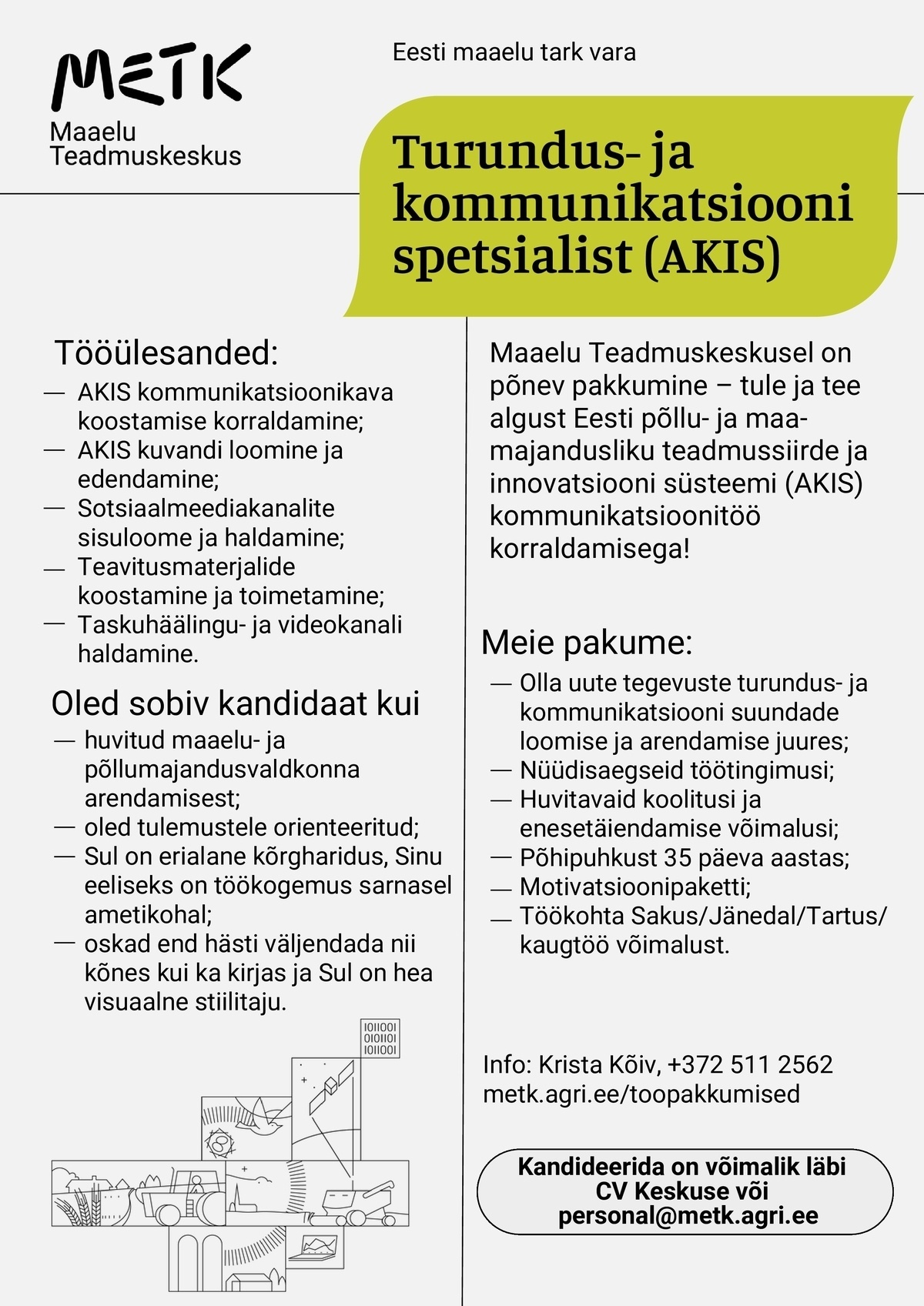 Maaelu Teadmuskeskus Turundus- ja kommunikatsioonispetsialist (AKIS)