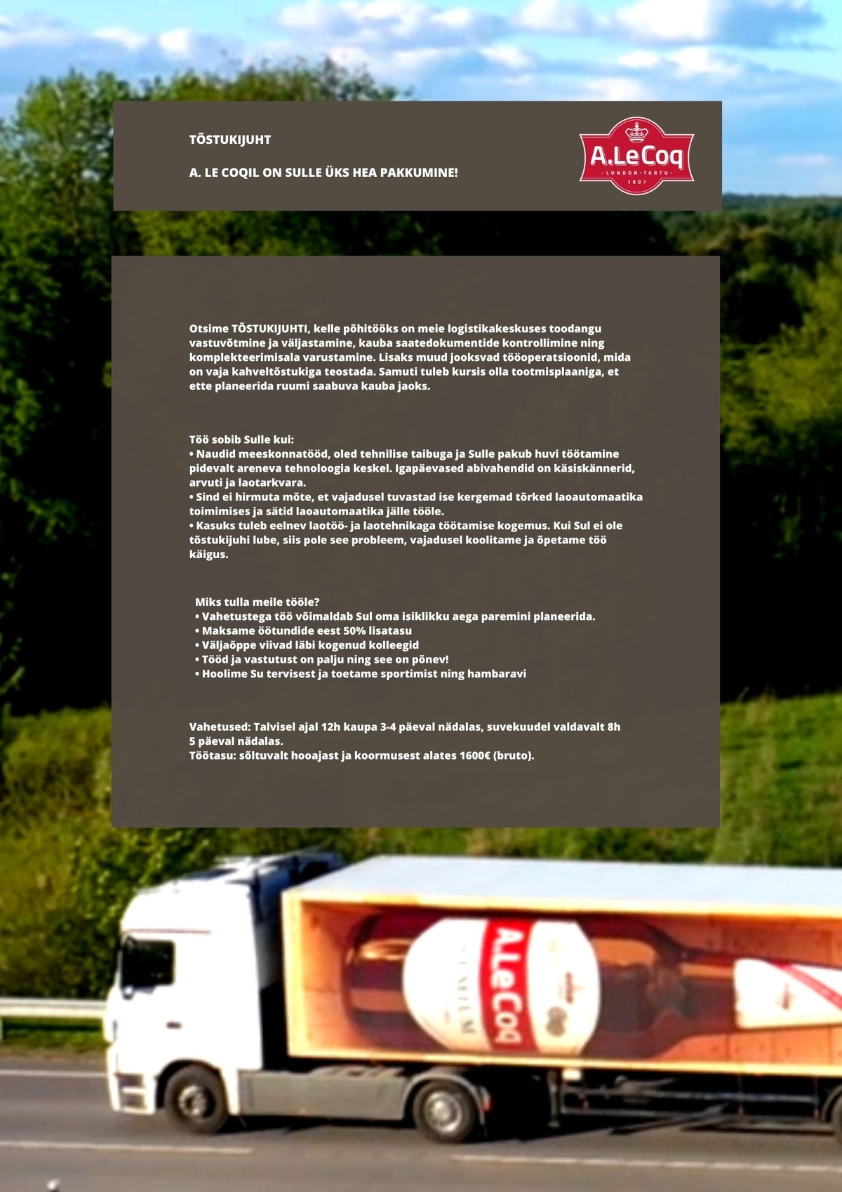 A. Le Coq AS Tõstukijuht