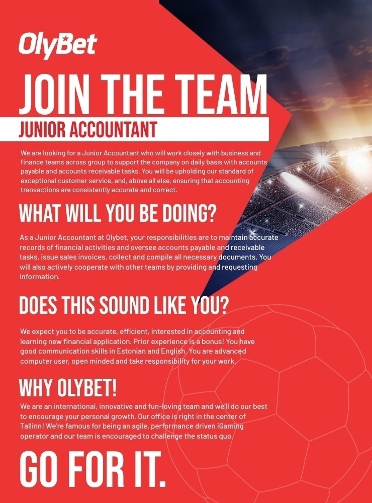 OLYMPIC ENTERTAINMENT GROUP AS Olybet Junior Accountant