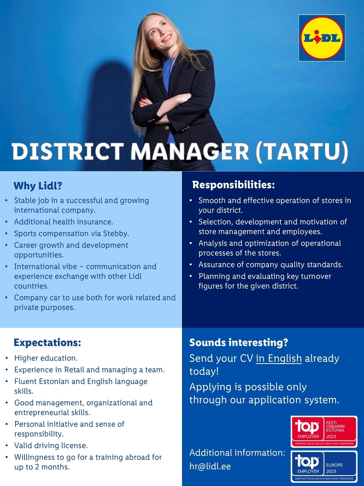 Lidl Eesti OÜ District Manager (Tartu)