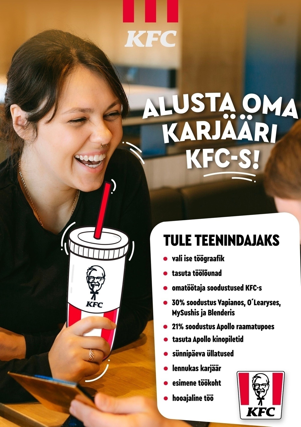 APL Fresh Food OÜ KFC Lõunakeskus kutsub tiimi klienditeenindajaid!