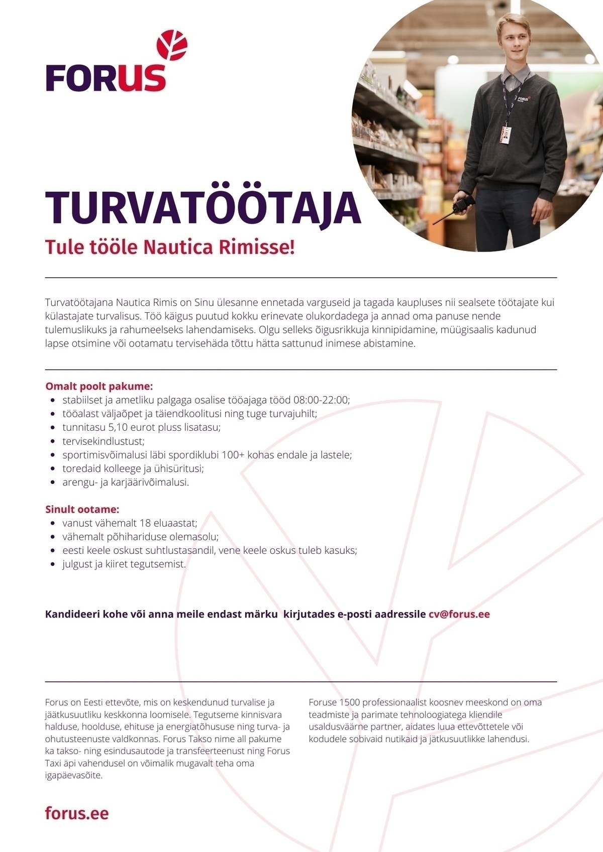 Forus Security AS Turvatöötaja Nautica Rimisse