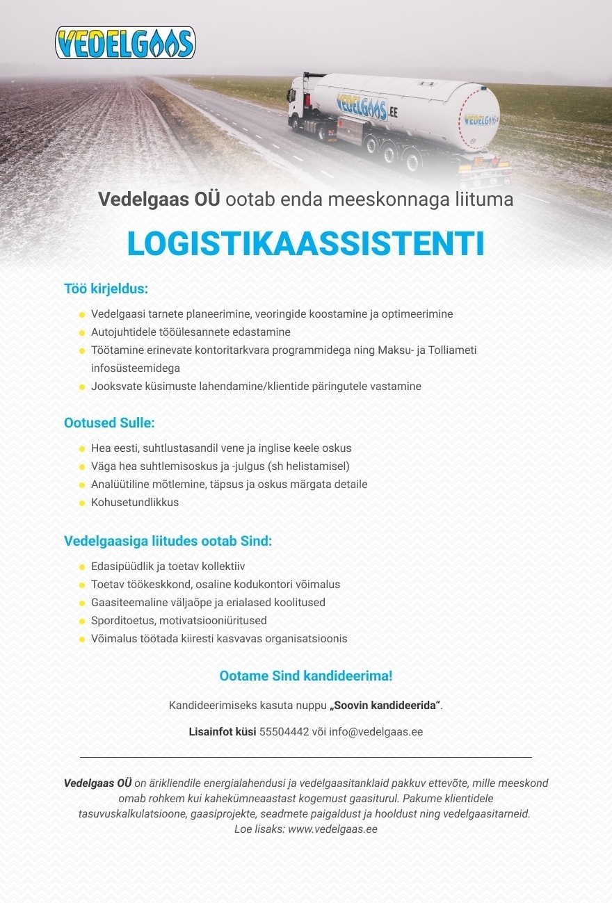 CVKeskus.ee klient Logistikaassistent