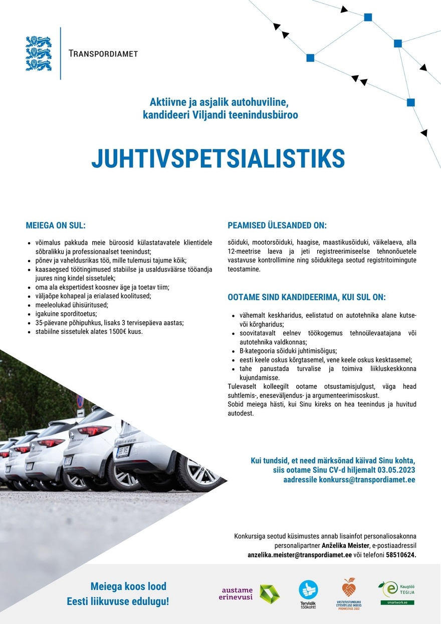 Transpordiamet Viljandi juhtivspetsialist