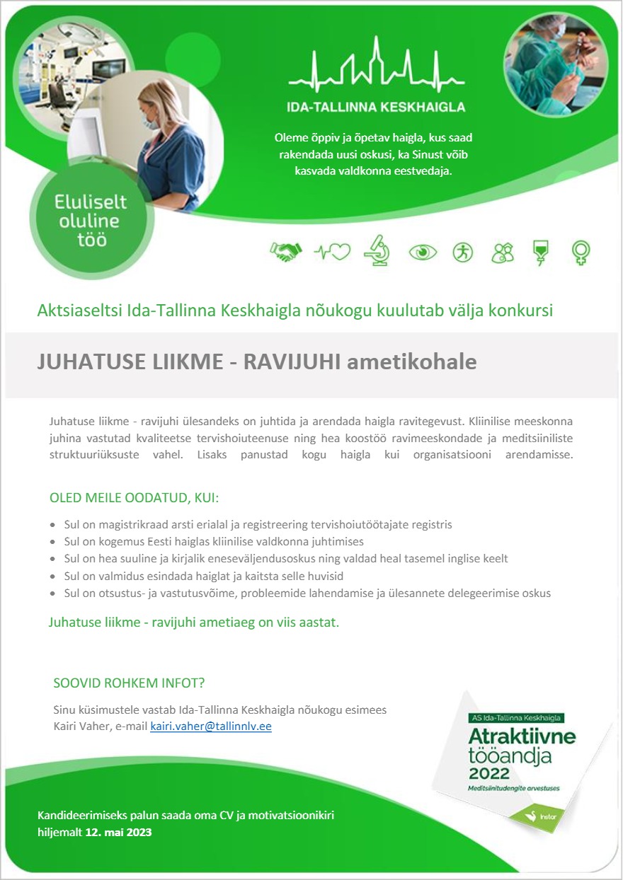AS Ida-Tallinna Keskhaigla Juhatuse liige-ravijuht