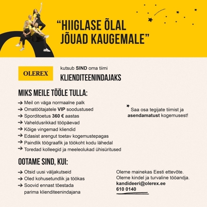 Olerex AS Klienditeenindaja Paide teenindusjaama