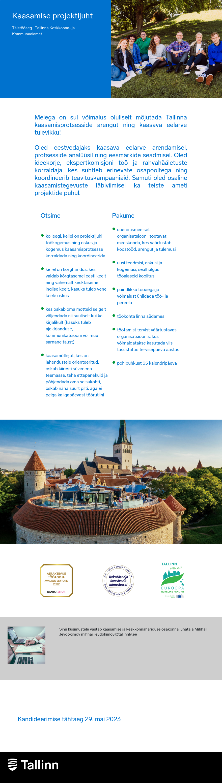 Tallinna Keskkonna- ja Kommunaalamet Kaasamise projektijuht