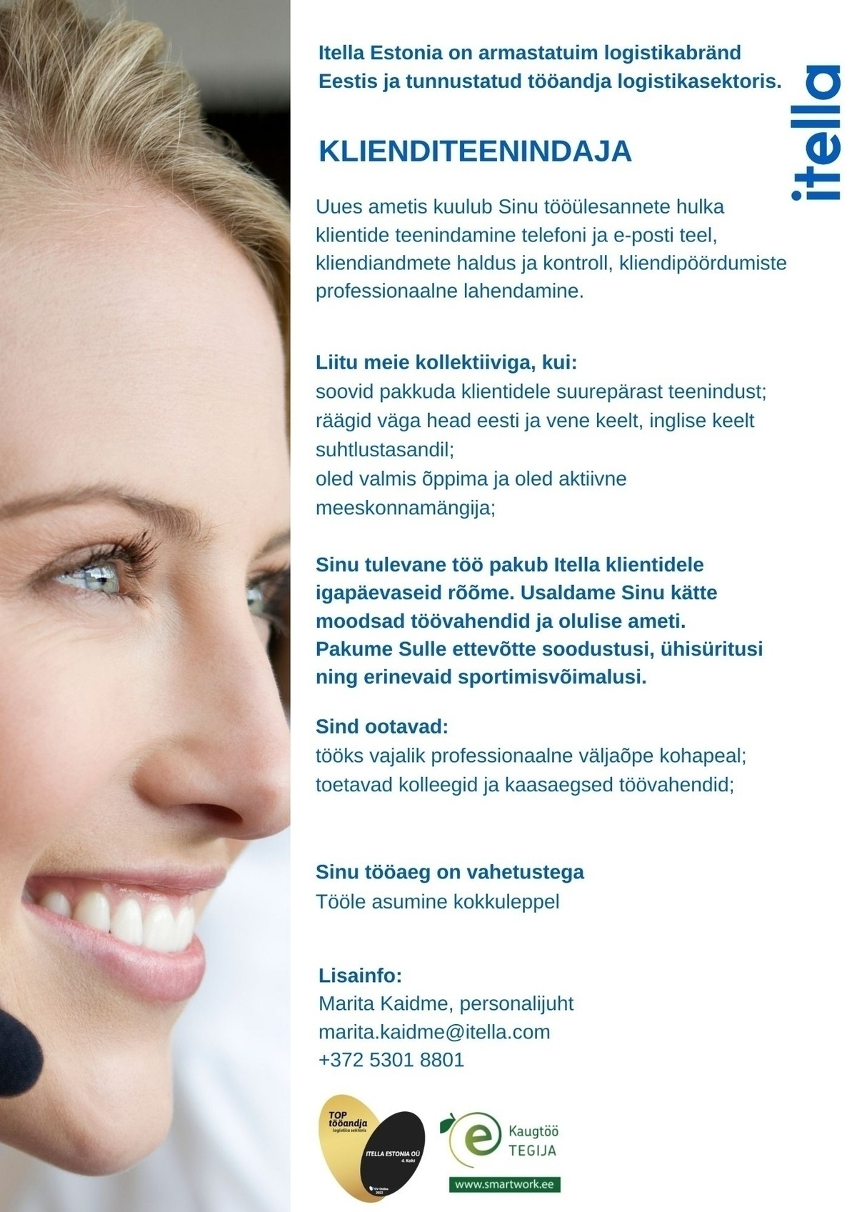 Itella Estonia OÜ Klienditeenindaja