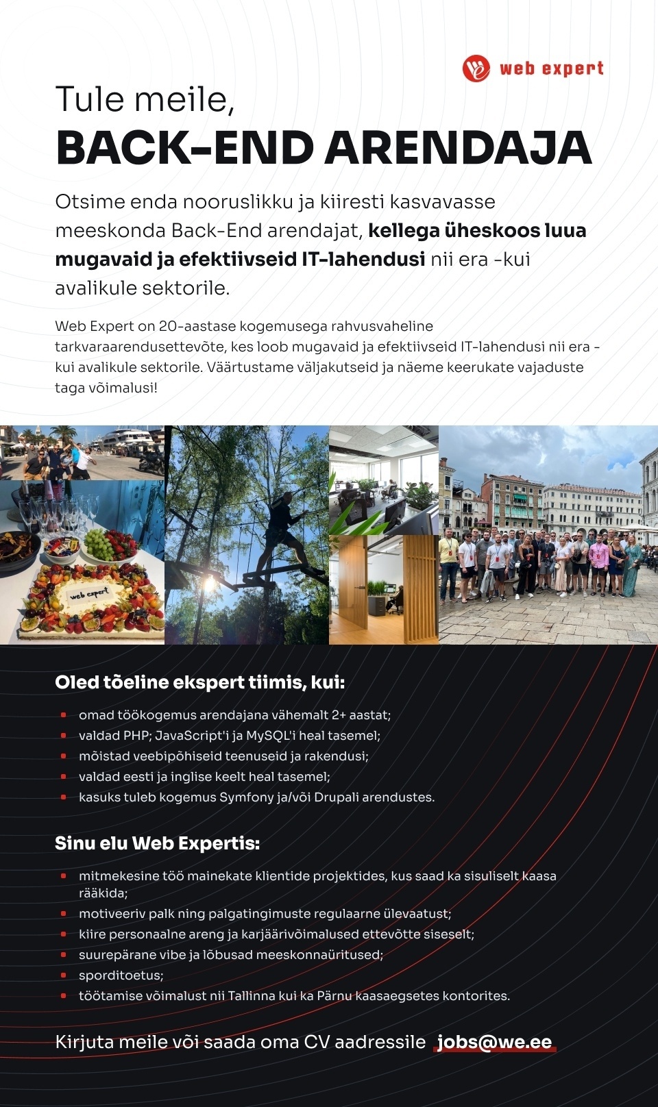 WEB Expert OÜ BACK-END ARENDAJA (PHP)