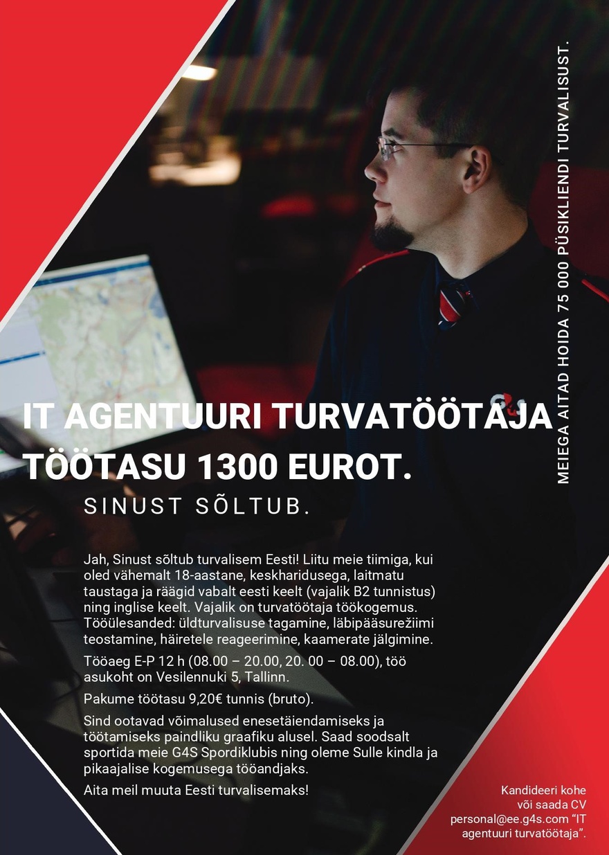 AS G4S Eesti IT agentuuri turvatöötaja