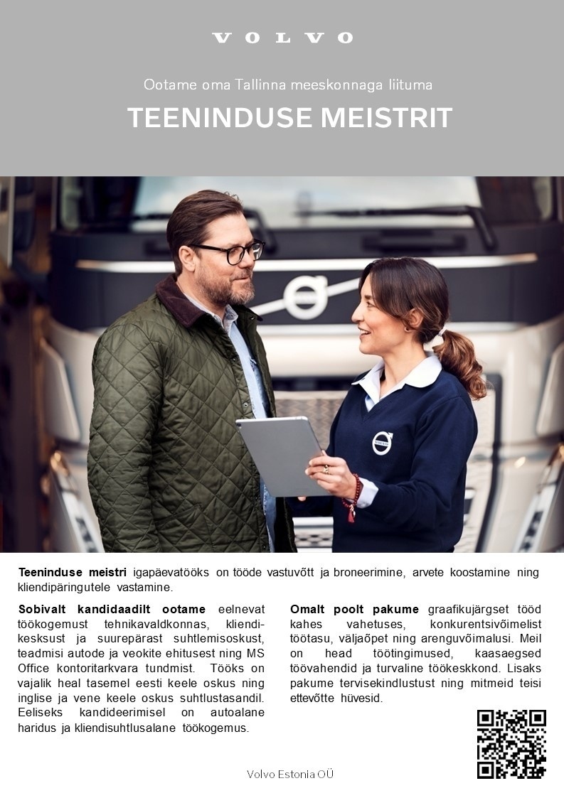 Volvo Estonia OÜ Teeninduse meister