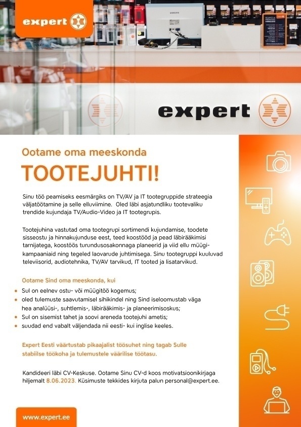 Expert Eesti OÜ Tootejuht