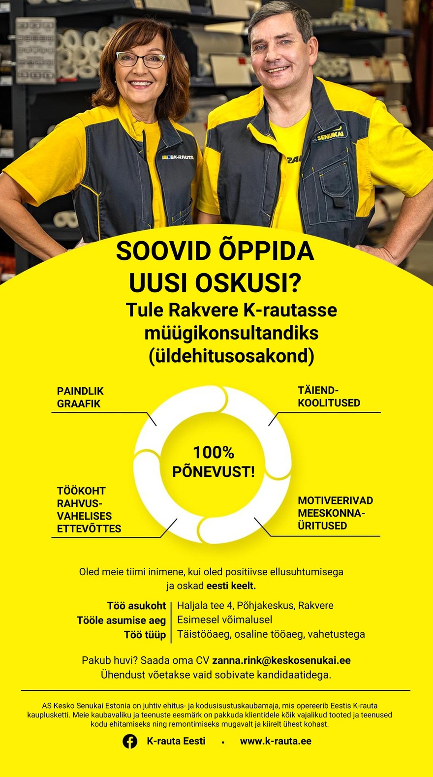 Kesko Senukai Estonia AS Müügikonsultant (üldehitus) Rakvere K-rauta