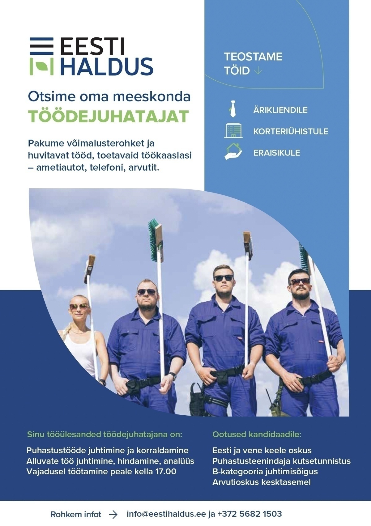 OÜ Eesti Haldus Töödejuhataja (sisekoristus)