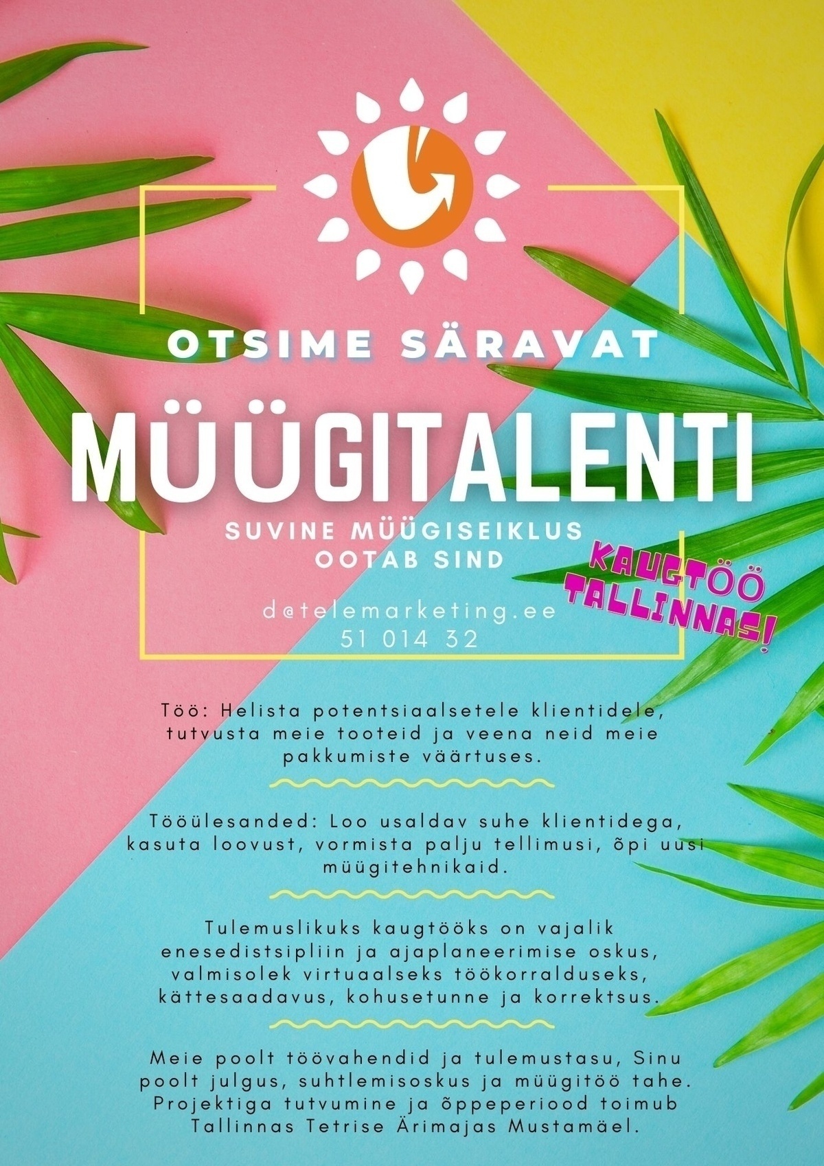 Müügimeistrite AS MÜÜGIKONSULTANT (kaugtöö Tallinnas)