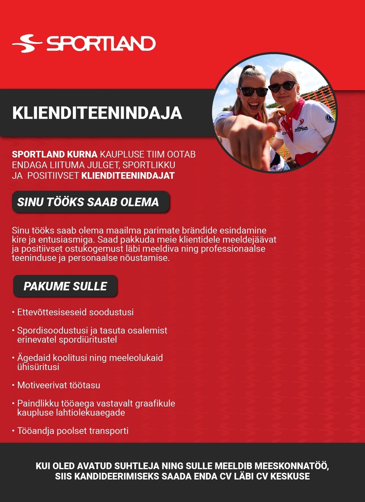 Sportland Eesti AS Sportland Kurna klienditeenindaja