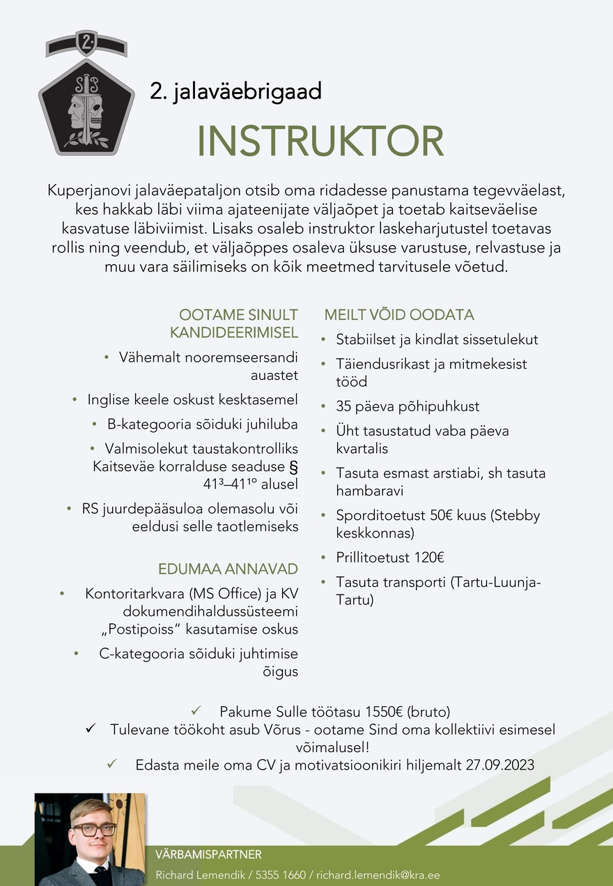2. jalaväebrigaad Instruktor