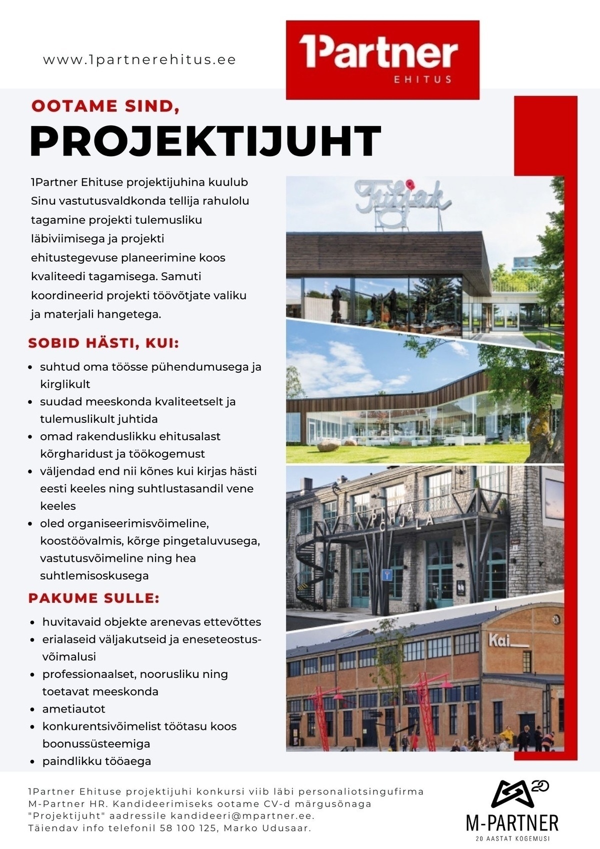 M-Partner HR OÜ Ehituse projektijuht