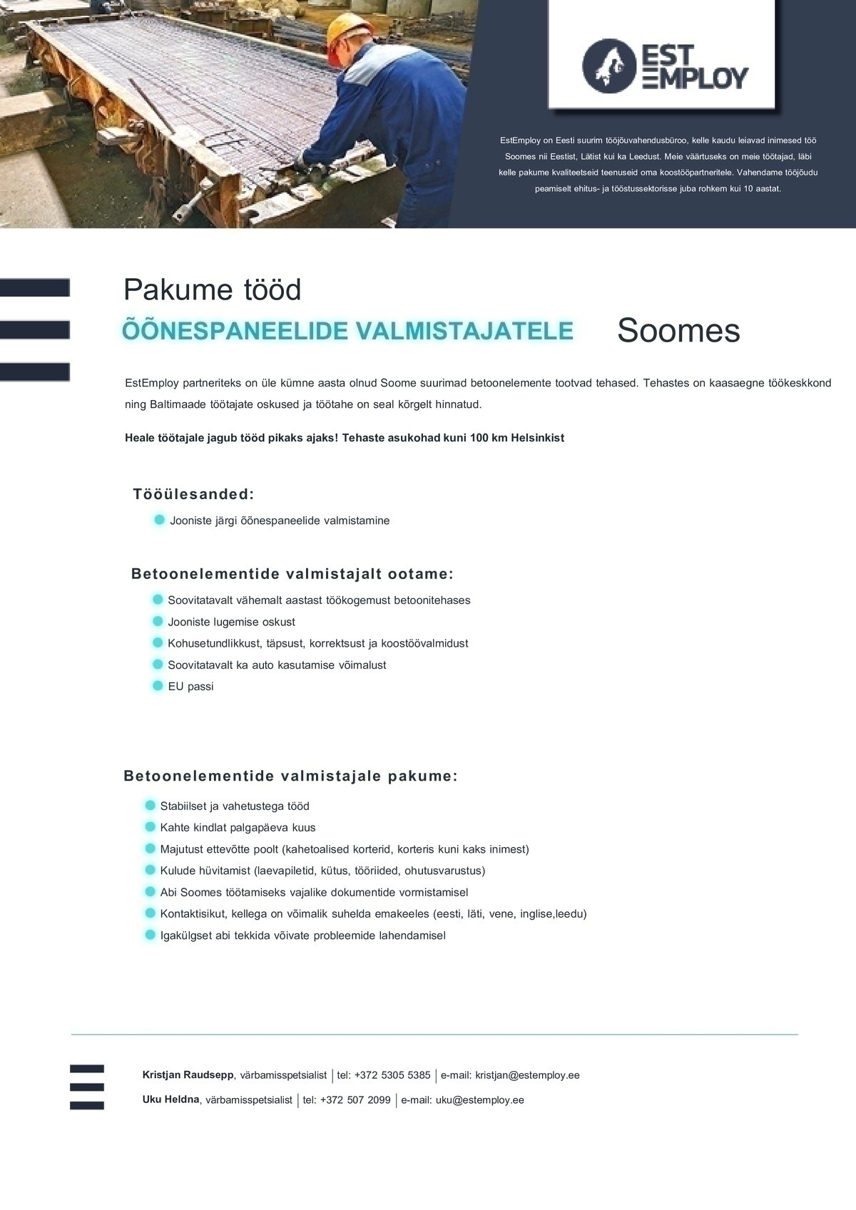 ESTEMPLOY OÜ Õõnespaneelide valmistaja