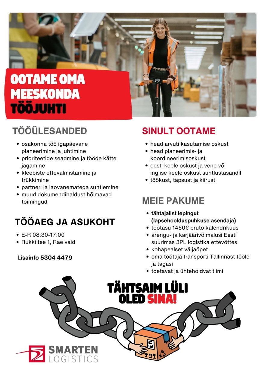 AS Smarten Logistics Tööjuht