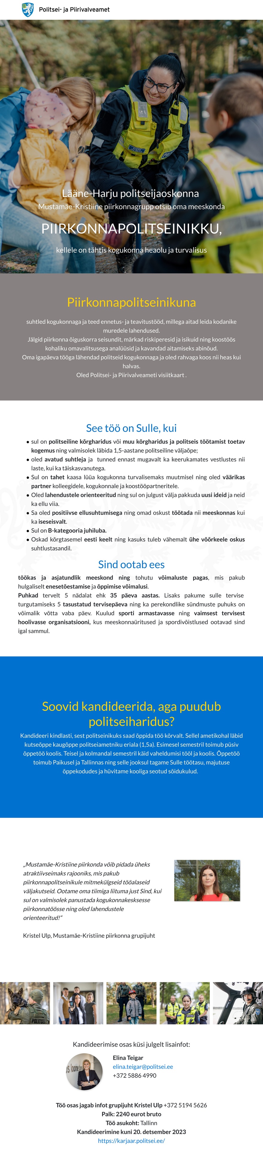 Politsei- ja Piirivalveamet Piirkonnapolitseinik (Mustamäe-Kristiine)
