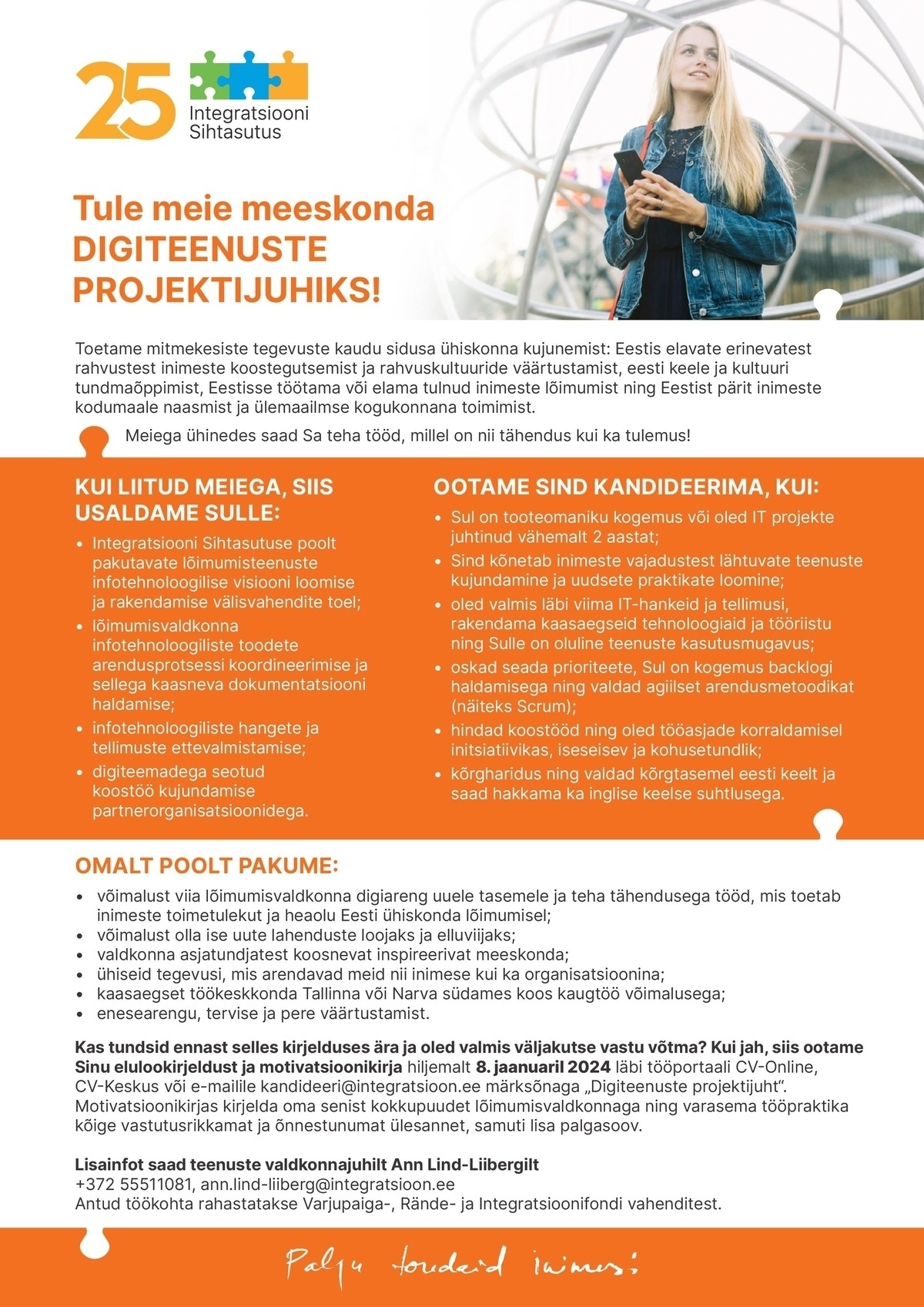 Integratsiooni Sihtasutus Digiteenuste projektijuht