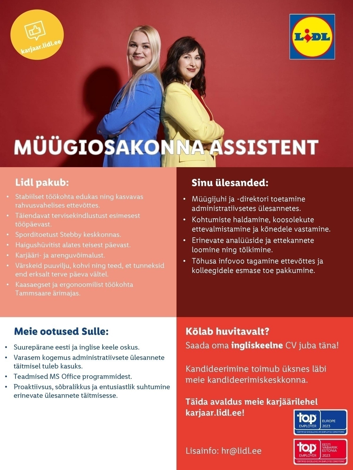 Lidl Eesti OÜ Müügiosakonna assistent