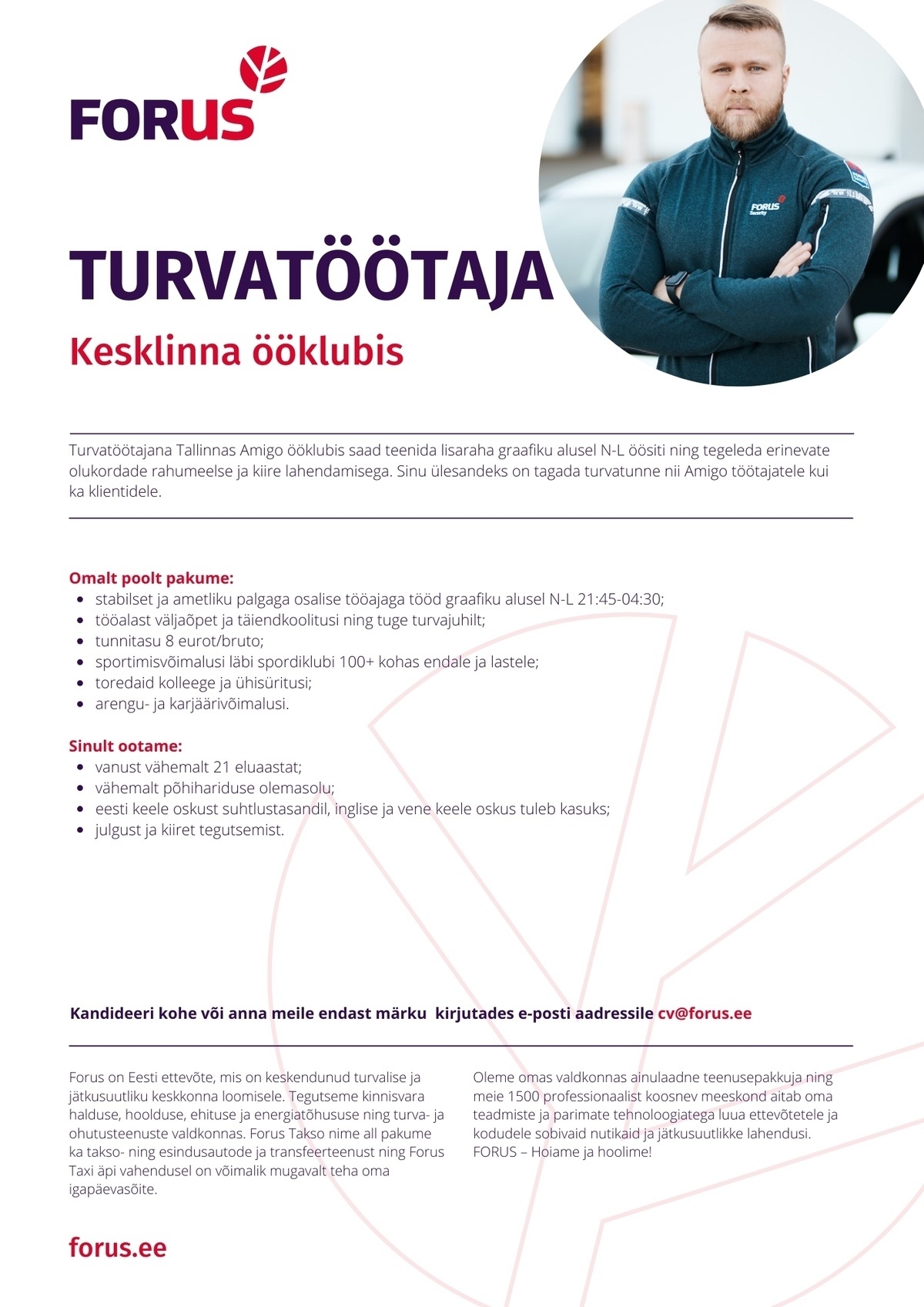 Forus Security AS Turvatöötaja Kesklinna ööklubis