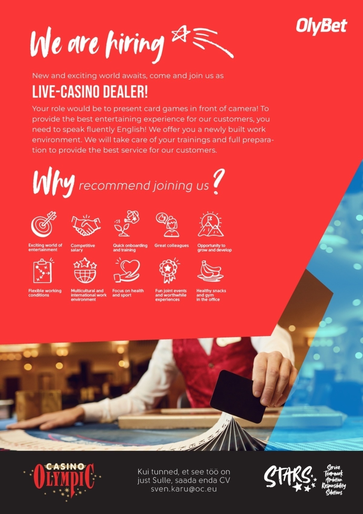 OB Holding OÜ OlyBet Live-Casino Dealer!