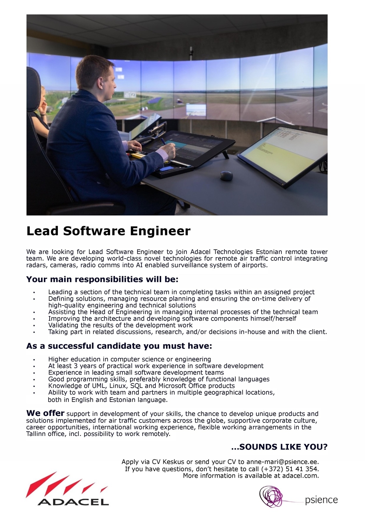 Adacel Technologies OÜ Lead Software Engineer
