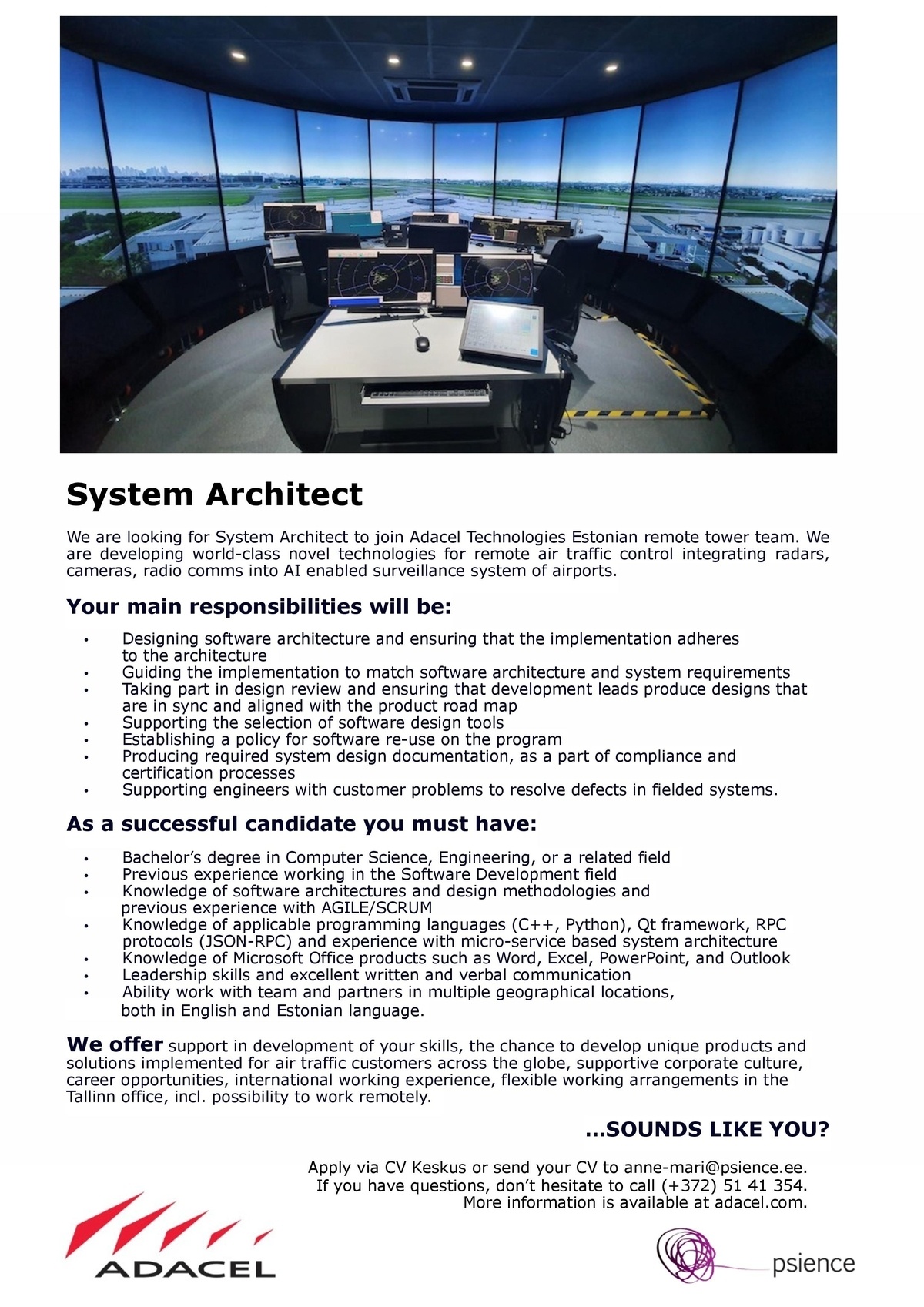 Adacel Technologies Estonia System Architect
