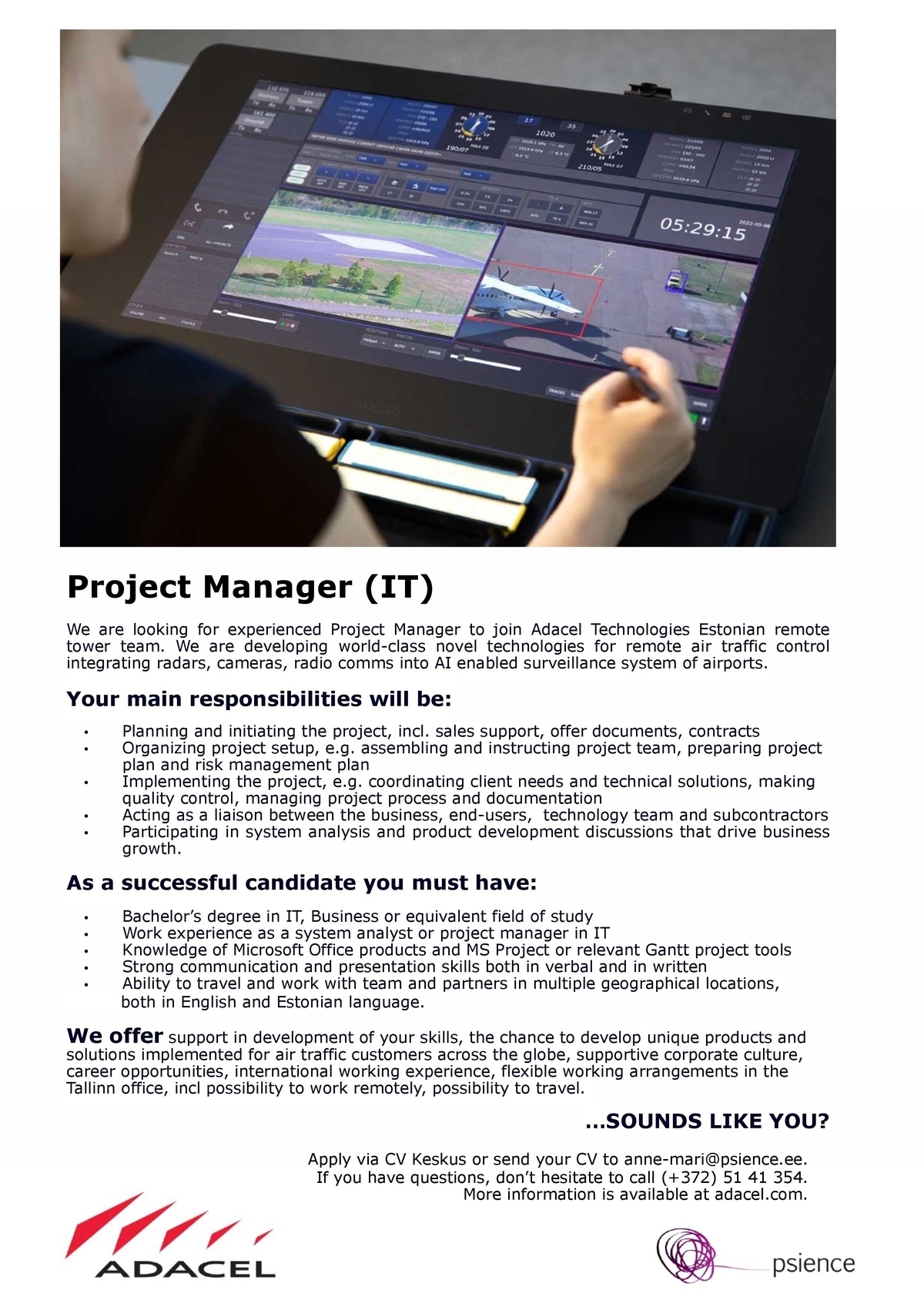 Adacel Technologies Estonia Project manager
