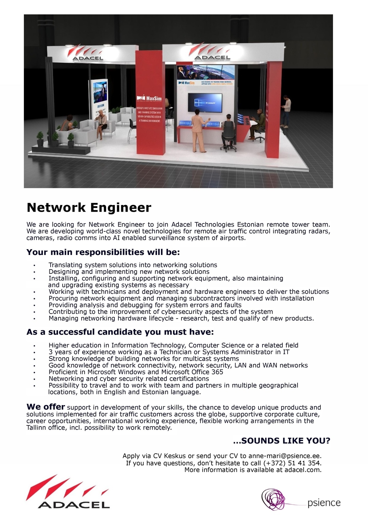 Adacel Technologies Estonia Network Engineer