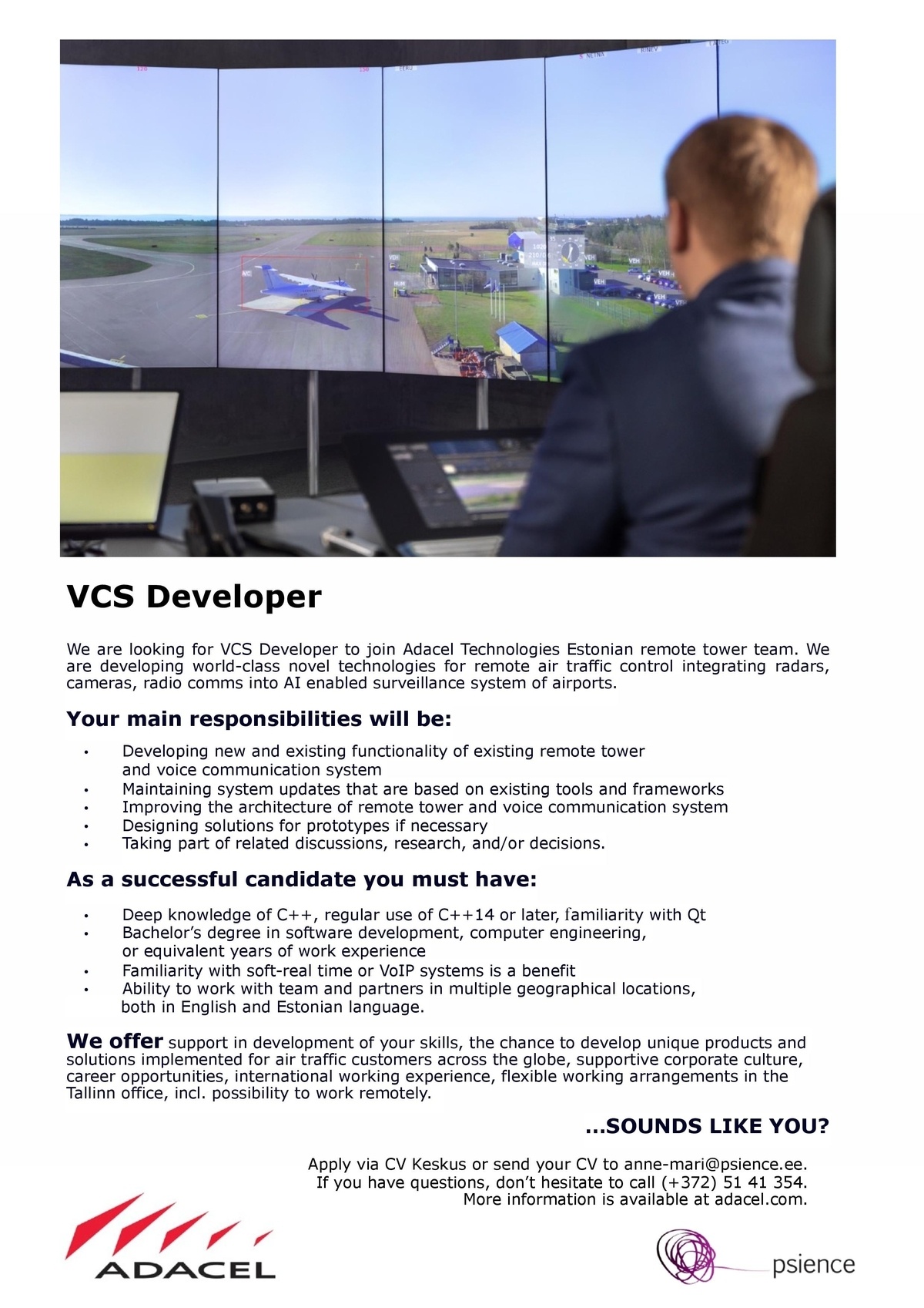 Adacel Technologies Estonia VCS Developer (C++)