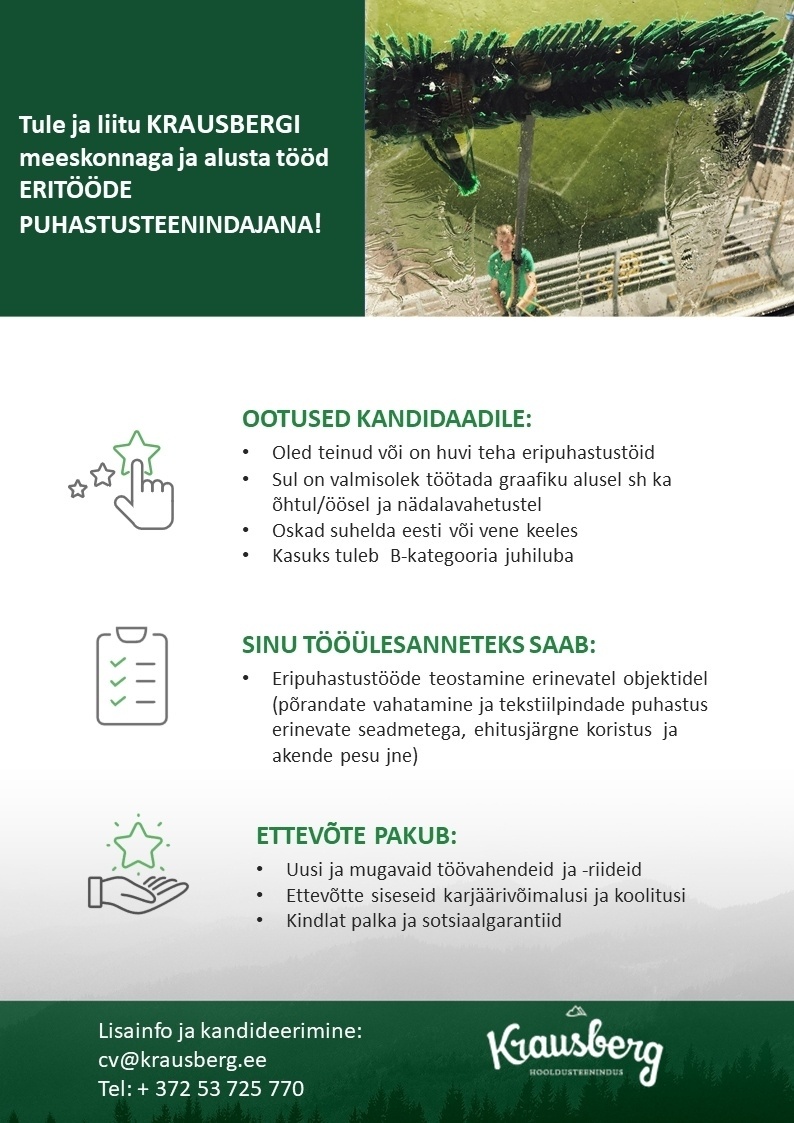 KRAUSBERG EESTI OÜ Eritööde puhastusteenindaja