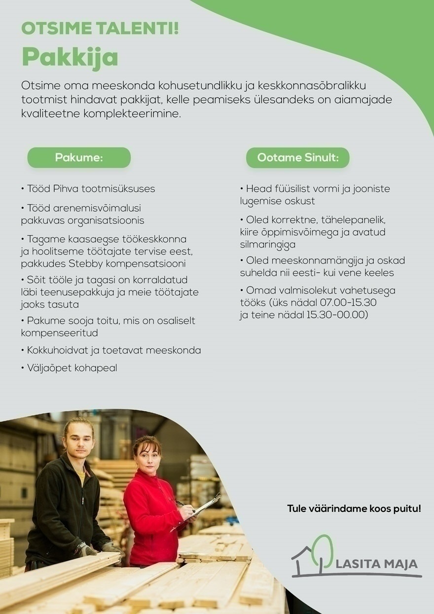 Lasita Maja OÜ Pakkija
