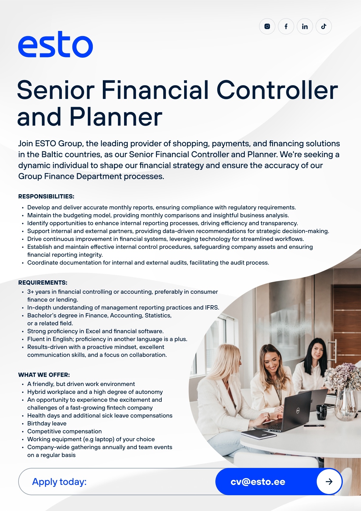 ESTO AS Senior Financial Controller and Planner