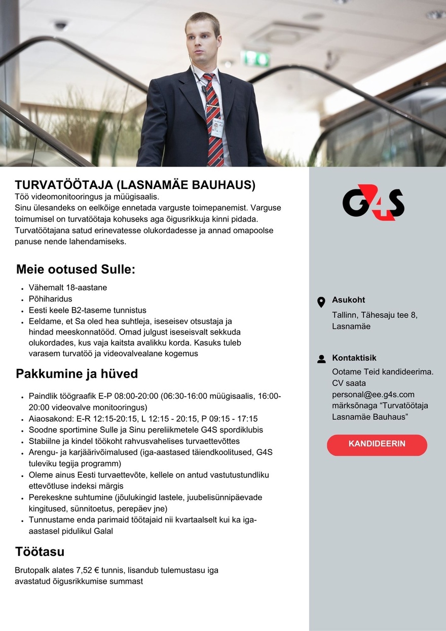 AS G4S Eesti Turvatöötaja (Lasnamäe Bauhaus)