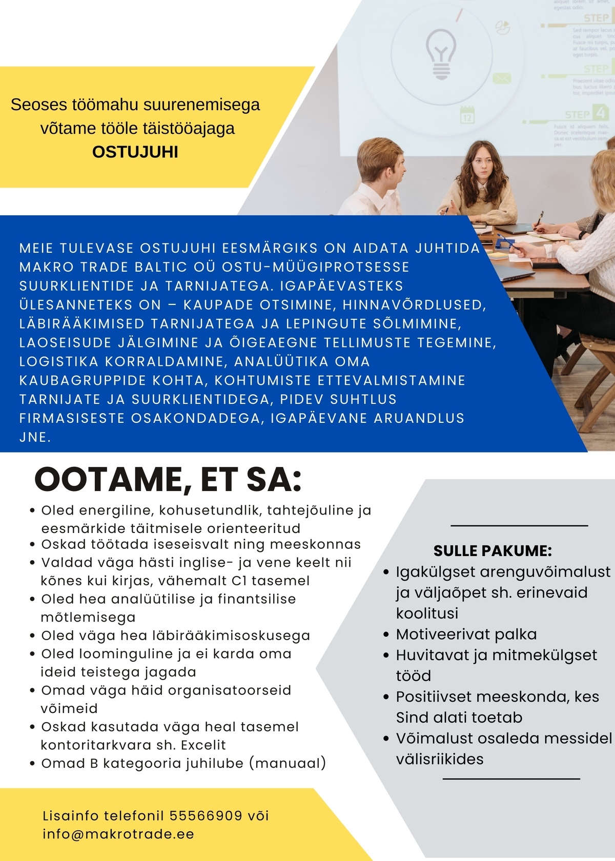 Makro Trade Baltic OÜ Ostujuht - Tartu