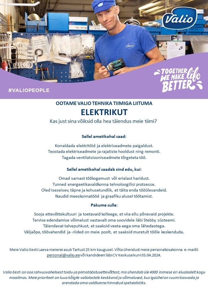 Valio Eesti AS Elektrik