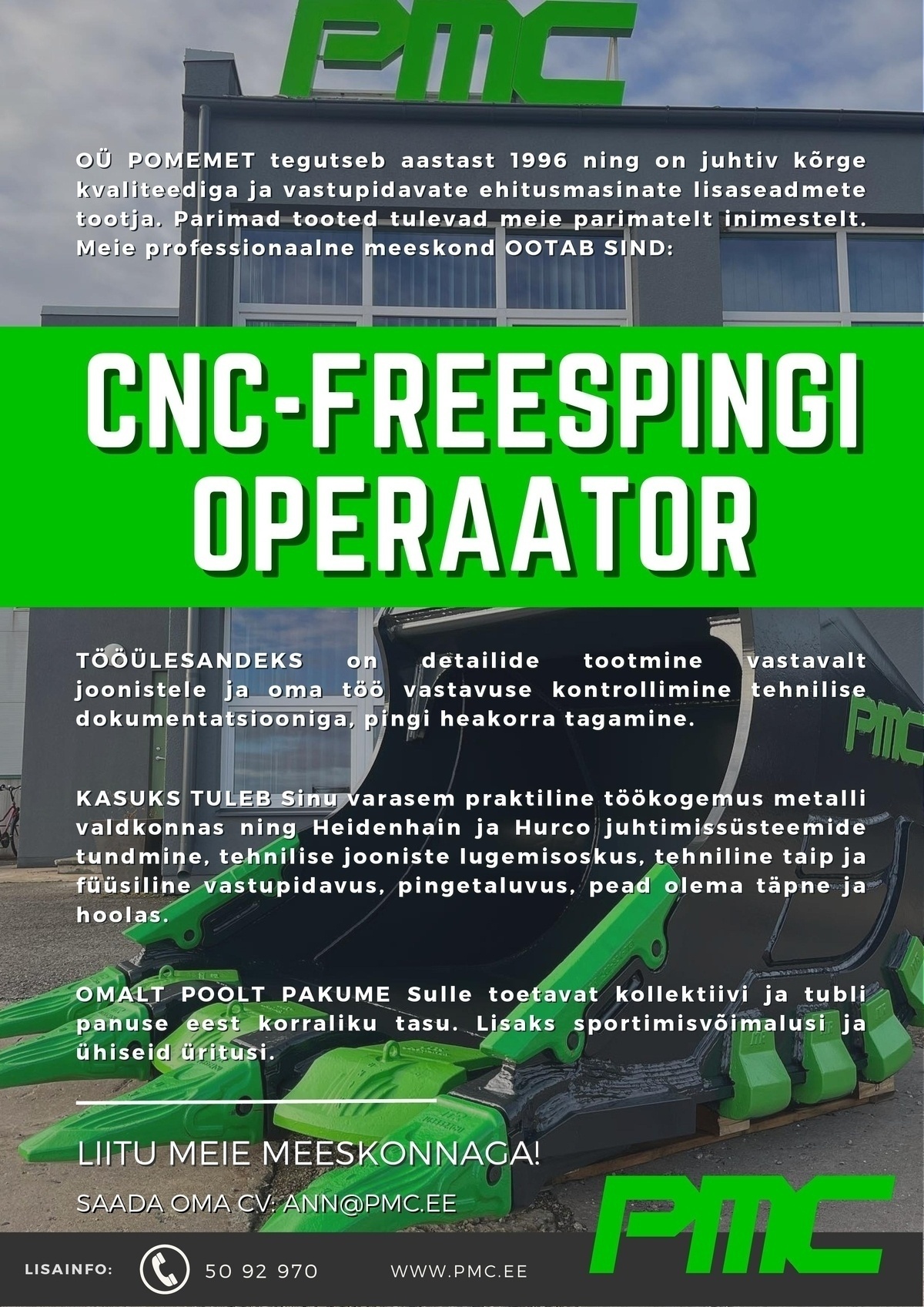 Pomemet OÜ CNC-pingi operaator
