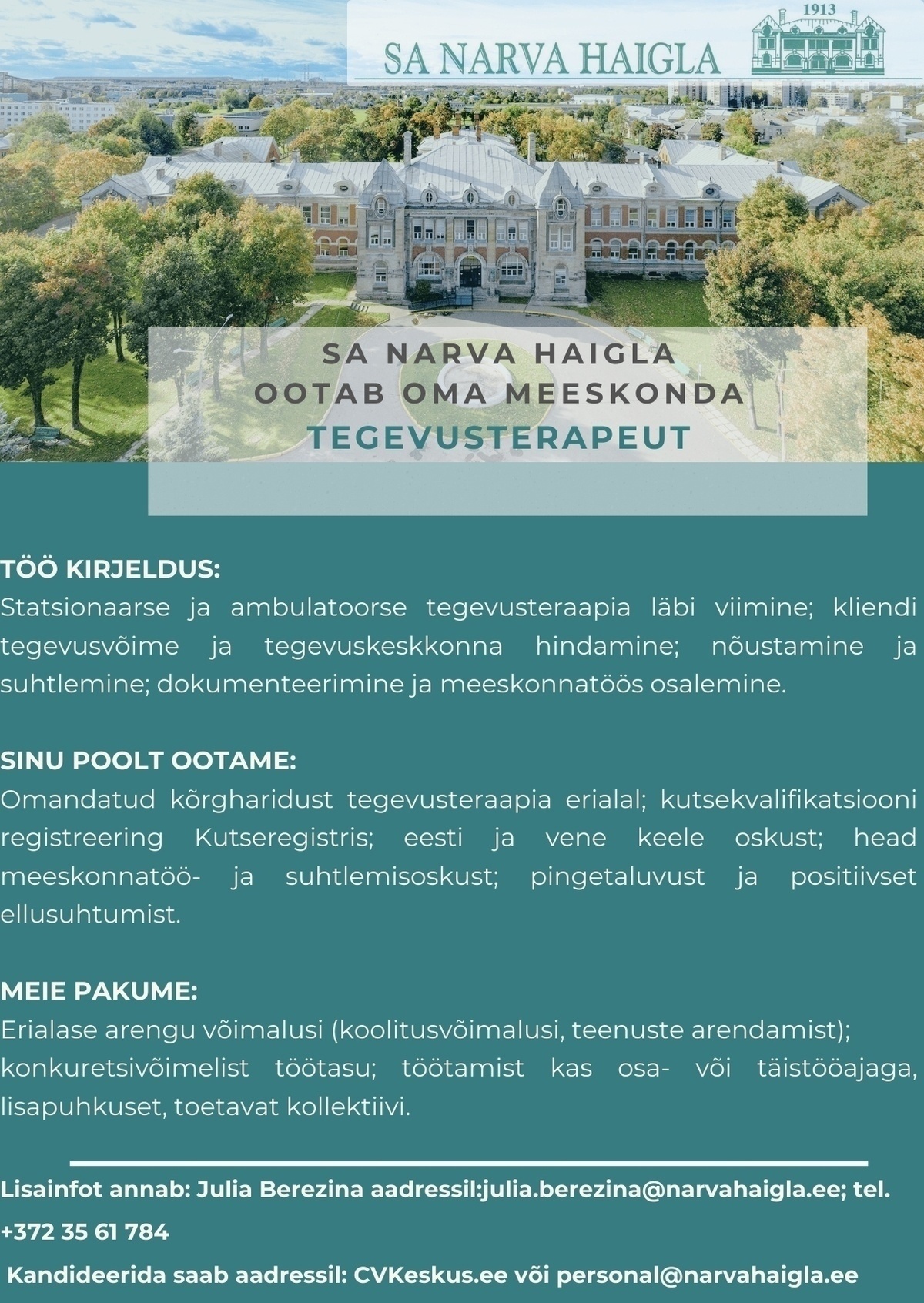 Narva Haigla SA Tegevusterapeut